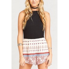 Tribal Print Zipper Casual Boho Shorts