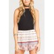 Tribal Print Zipper Casual Boho Shorts