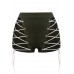 Army-Lace Up Zipper Eyelet Sexy Shorts