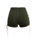 Army-Lace Up Zipper Eyelet Sexy Shorts