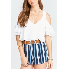 Blue Stripe Casual Shorts