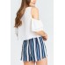 Blue Stripe Casual Shorts