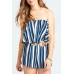 Blue Stripe Casual Shorts