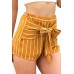 Orange Stripe Knotted Casual Shorts