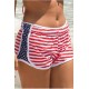 Red American Flag Printed Casual Dolphin Shorts