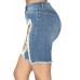 Blue Shredd Pocket Sexy Denim Shorts