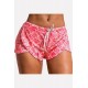 Pink Tribal Print Slit Drawstring Casual Shorts