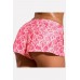 Pink Tribal Print Slit Drawstring Casual Shorts