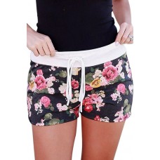 Floral Drawstring Pocket Casual Shorts