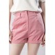 Pink Pocket Zipper Casual Shorts