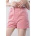 Pink Pocket Zipper Casual Shorts