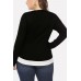 Ribbed Two Tone Peplum Casual Plus Size Blouse