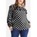 Polka Dot One Shoulder Ruffles Casual Plus Size Blouse