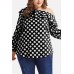 Polka Dot One Shoulder Ruffles Casual Plus Size Blouse