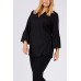 Flare Sleeve V Neck Hollow Out Casual Plus Size Blouse