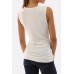 Ruched Button Decro Cowl Neck Sleeveless Casual Plus Size T-shirt