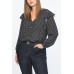 Polka Dot Button Ruffles Trim Casual Plus Size Blouse