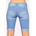 Light-blue Shredded Distressed Pocket Sexy Shorts