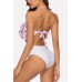 Flamingo Ruffles Cutout Halter Sexy Bikini