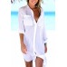 Pocket Button Up Long Sleeve Casual Shirt Cover Up