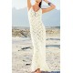 Beige Hollow Out Casual Maxi Dress Cover Up