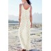 Beige Hollow Out Casual Maxi Dress Cover Up