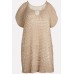 Apricot Knitted Hollow Out Casual Beach Dress Cover Up