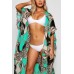 Leopard Chain Print Casual Maxi Cardigan Cover Up