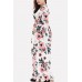 Floral Print Pocket Long Sleeve Casual Plus Size Maxi Dress