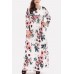 Floral Print Pocket Long Sleeve Casual Plus Size Maxi Dress