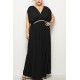 V Neck Wrap Sleeveless Casual Maxi Plus Size Dress