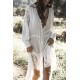 Lace Crochet Button Long Sleeve Casual Dress Cover Up