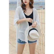 Open Front Casual Beach Chiffon Cover Up