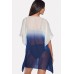 Blue Ombre V Neck Casual Chiffon Beach Dress