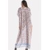 Tribal Print Lace Up Maxi Slit Chiffon Boho Cover Up