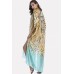 Yellow Leopard Tribal Print Lace Up Maxi Slit Chiffon Boho Cover Up