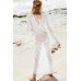 Crochet Hollow Out Hooded Casual Beach Dress Cover Up
