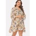 Chain Print Round Neck Casual Plus Size Dress