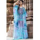 Blue Tribal Print Slit Side Casual Boho Dress Cover Up