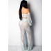 Light-Hollow Out See Through Tied Off Shoulder Sexy Pants Set