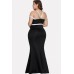 Contrast Strappy Sleeveless Sexy Plus Size Maxi Bodycon Dress